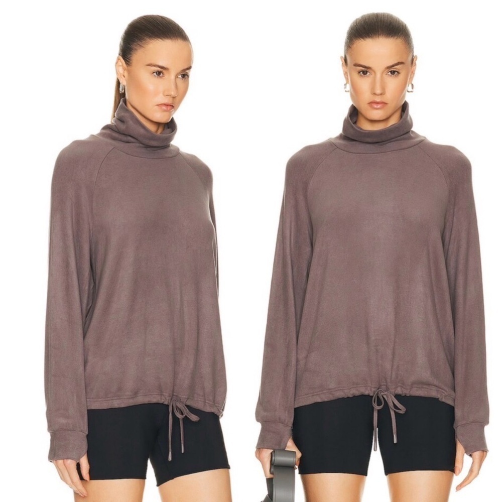 Varley Portland High Neck Midlayer Restore Jersey Pullover Fleece L Drawstring